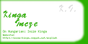 kinga incze business card